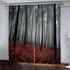 VividHome Blue Full Moon Forest Scene Curtains 3D Digital Printing Living Room Bedroom Home Decoration