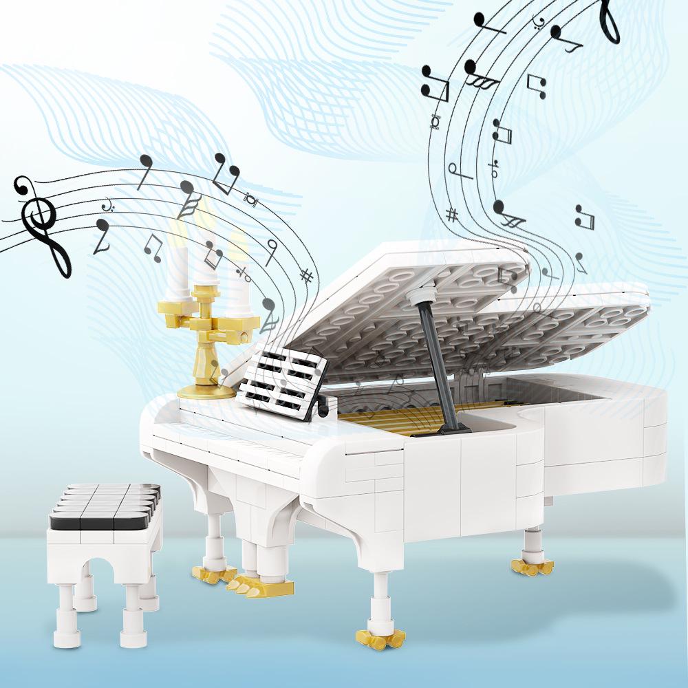 MOC Piano Building Blocks - Mini Musical Instrument Model, Compatible with Lego