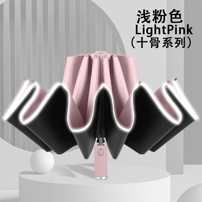 Customized spot automatic ten-bone vinyl umbrella sunscreen automatic umbrella enlarged windproof three-fold umbrella wholesale source manufacturer