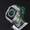 Silicone Strap+ Transparent Case for Apple Watch ultra2 49mm 44mm 45mm Sport Band Bezel for iwatch series 9 8 7 SE 6 5 4 Mod Kit
