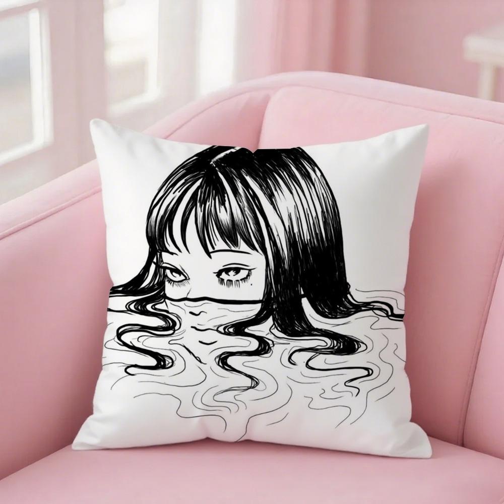 J-Junji I-Ito Terror Manga Tomie Kissenbezug Quadratisches Sofa Mit Für Muster Bequeme Kissenbezug