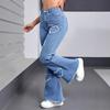 Women's Trousers Large Size Stretch Jeans Loose Semi-Elastic Pants