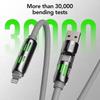 240W Fast Charging and Data Sync 4-in-1USB Type C lightning-Max Multi-Function USB Charging Cable for iPhone 16/15, iPad