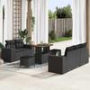 Garden Sofa Set 8 pcs Black Poly Rattan