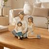 Warm Family Reading Decor Figurine Resin Statue, Abstract Faceless Parent Child Sculpture, Hand-Painted Minimalist Thoughtful Christmas Gift