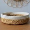 Round Woven Water Hyacinth Basket - Home Snack and Sundries Organizer