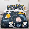 Cartoon Animal Cat Duvet Cover 3D Large Print Double Size Quilt Cover Bedding Set Single Set