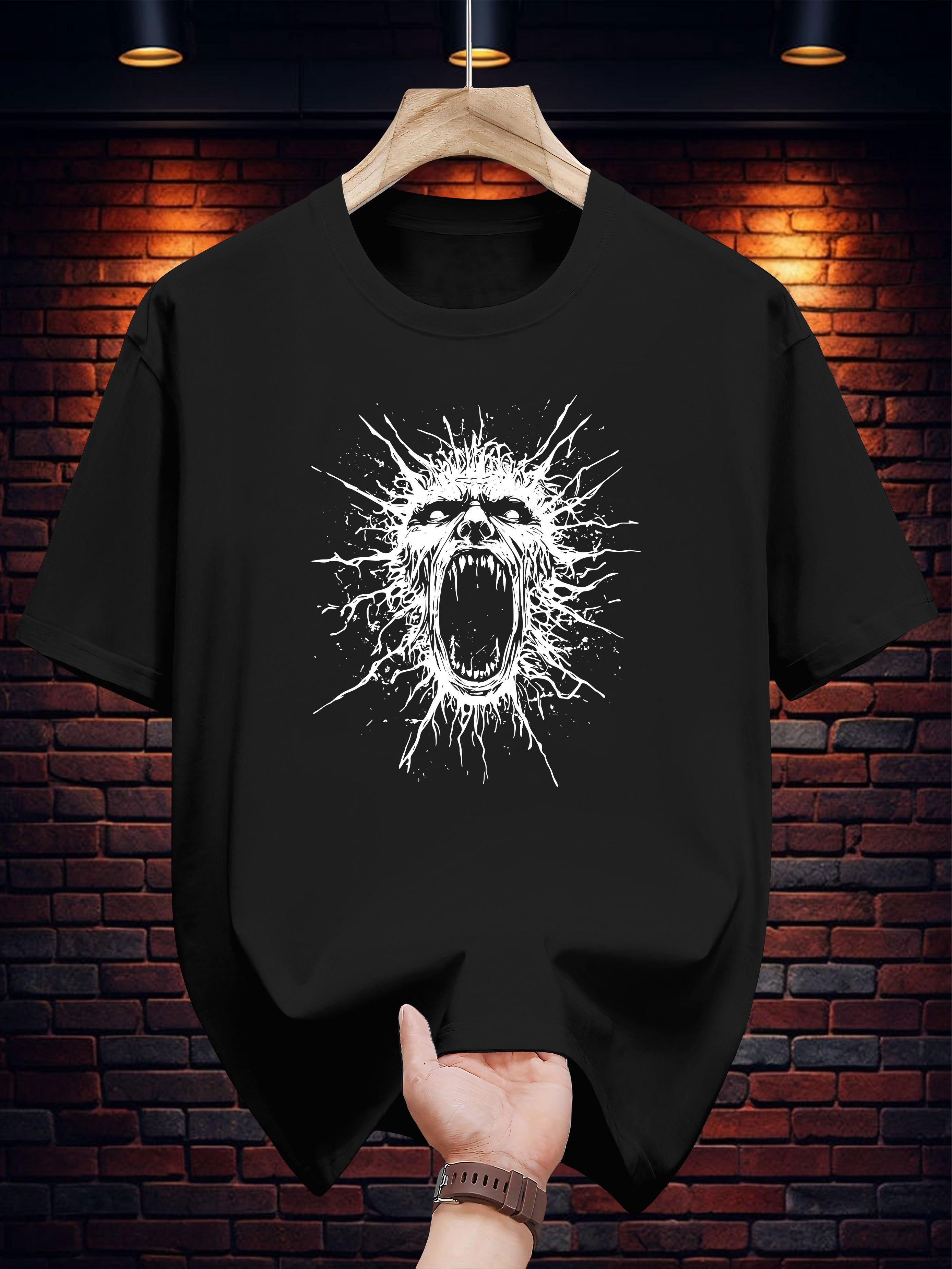 T-shirt with Bold Graphic Print - White Casual Summer Tee XXXXL