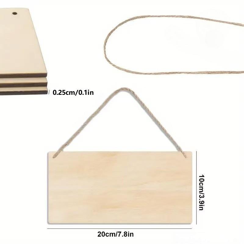 20pcs Large Rectangular Wooden Plaques for DIY Painting and Doodling Home Decor. For Birthday, Wedding, Themed Party Decorations