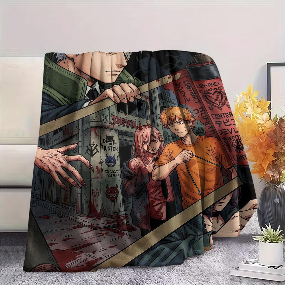 Chainsaw Man posterPrint Flannel Blanket, High quality Comfortable for All Seasons, Home Decor, Warmth and Comfort