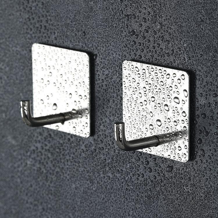 Durable Adhesive Hooks Set With Stainless Steel Finish For Wall Tool Storage