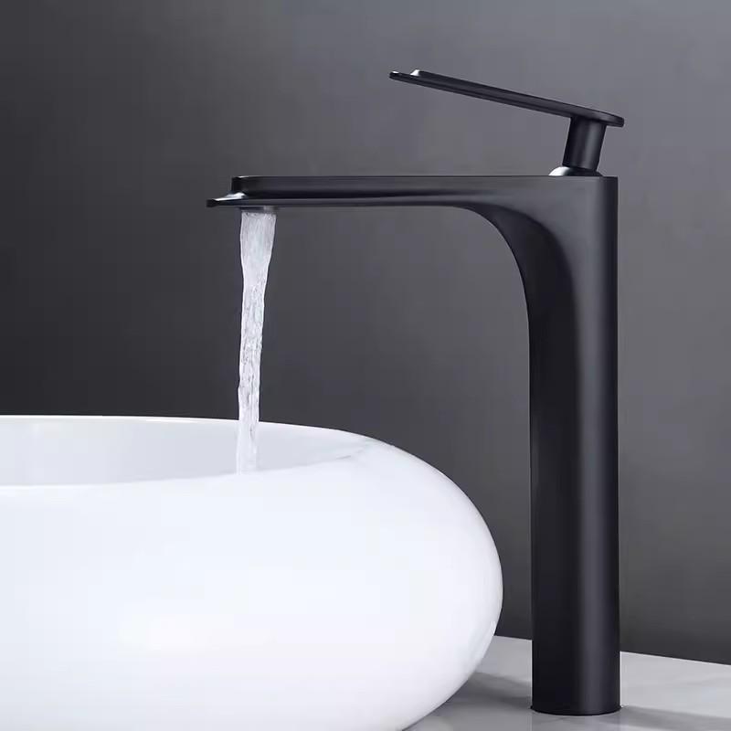Tuqiu Gold Bathroom Faucet Black Basin Faucets White Gold Sink Mixer Tap Hot & Cold Deck Mounted Grey Lavatory Crane Water Tap