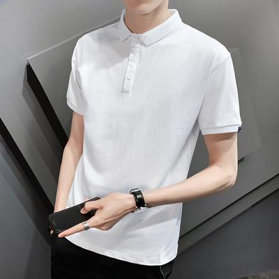 Einfarbiges Kurzarm-Poloshirt Herren Sommer Kragen T-Shirt Schlicht Arbeit