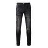 Mens Slim Fit Jeans Punk Style Distressed Printed Denim Pants Teens Casual Wear