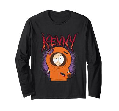 South Park Series Kenny Beat Up Grunge Name Splatter Cartoon Long Sleeve T-Shirt