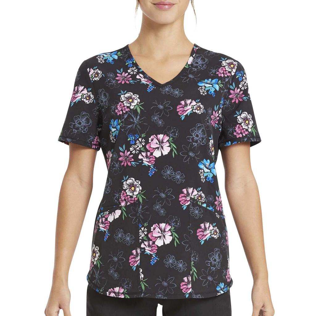 Halloween Womens Nursing Scrub Tops Working Uniform Summer Short Sleeve V Neck Pocket Workwear Blouse T-shirt Loose Nursing Scru
