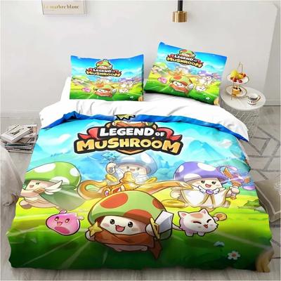 3D Anime Game Legend Of Mushroom Pattern Printed Bed Set Duvet Cover Bedding Set Linen Sheet Quilt Cover Full Queen King Size