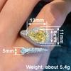 Huitan Delicate Design Women Opening Ring Inlaid Shiny Yellow Cz Trendy Accessories Wedding Daily Versatile Lady Party Jewelry