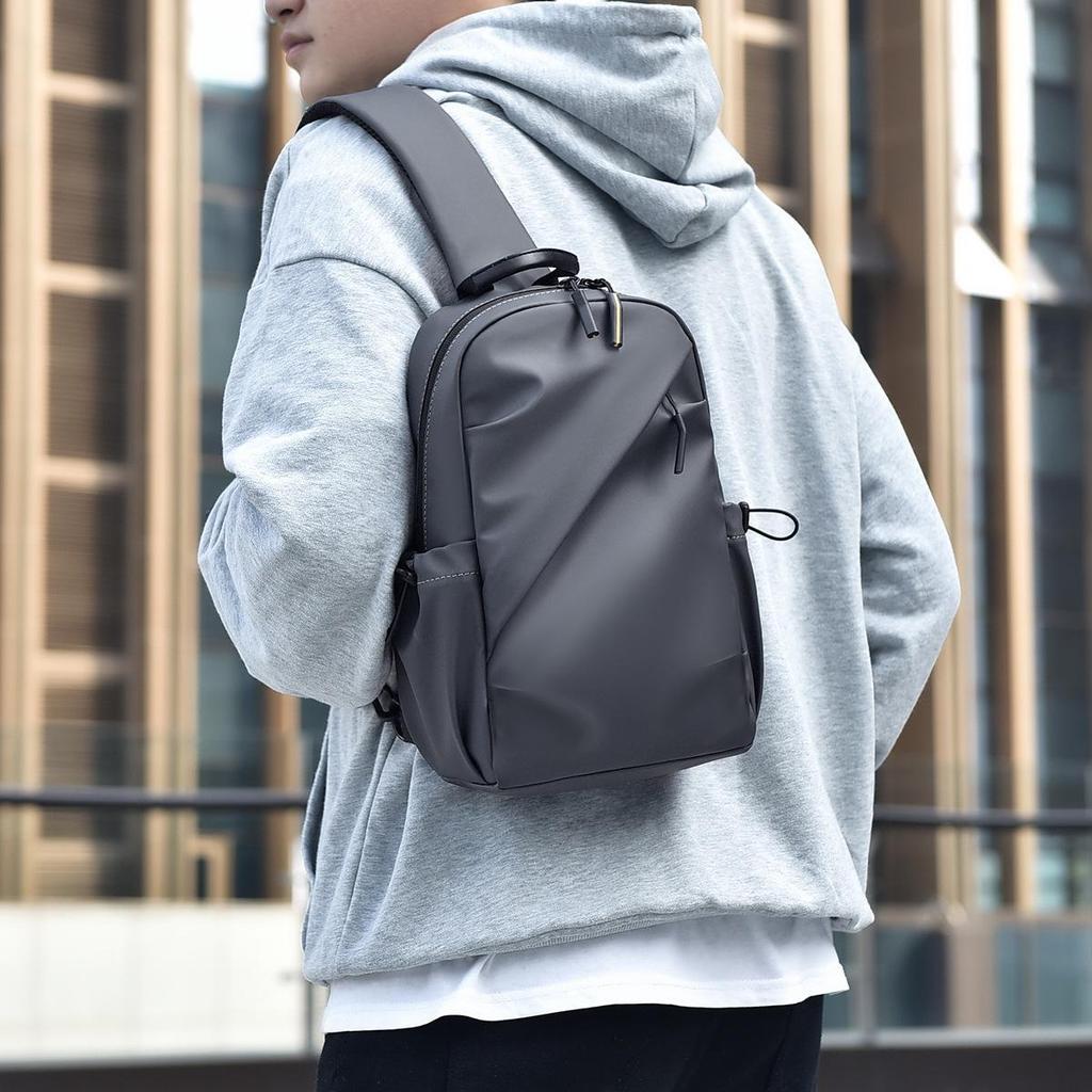 Men's Trendy Tactical Motorcycle Chest & Shoulder Messenger Bag - Large Capacity, Splash-Proof