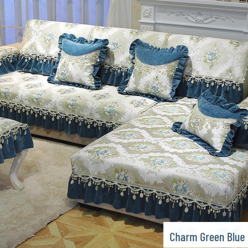 Cojín de Sofá Chenilla Europeo – Para Todas las Estaciones, Antideslizante, Funda de Ajuste Universal