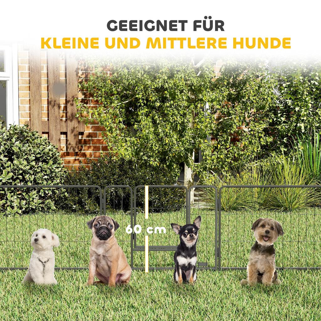 12 Panels Heavy Duty Puppy Playpen, for Small Dogs, Indoor and Outdoor Use - Silver