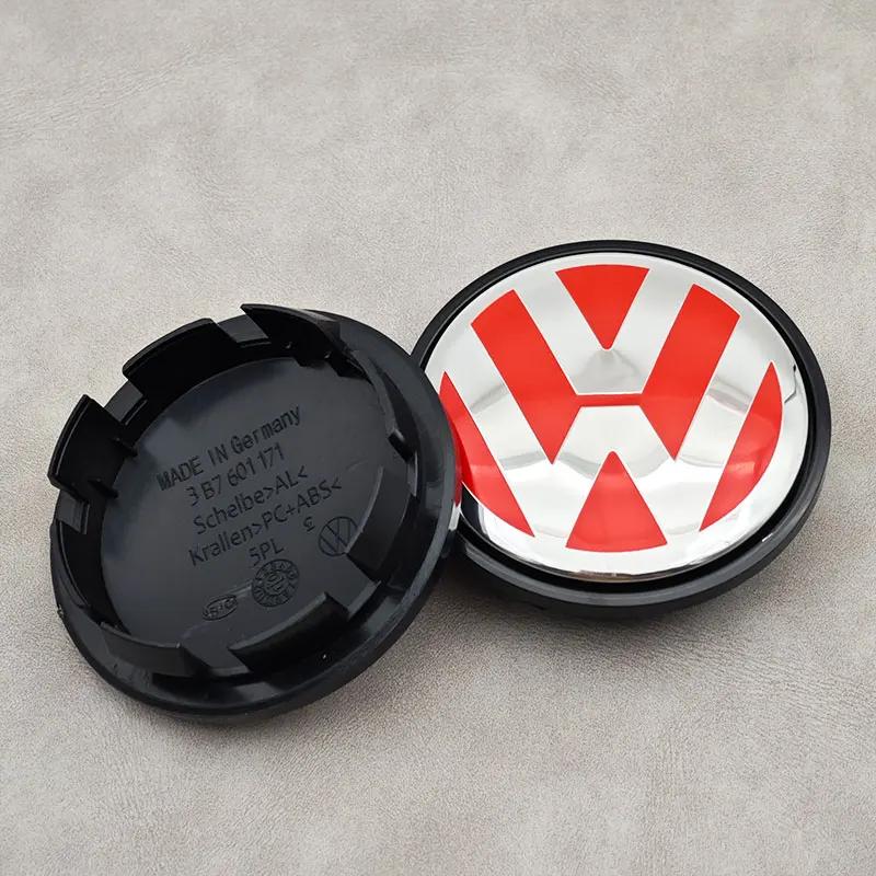 VW GTI GOLF 2026 Heiß für VW VOLKSWAGEN 4 Stück 65mm Rot VW Auto Radnabenkappen für Volkswagen VW R GTI Golf 6 Passat CC Magotan T