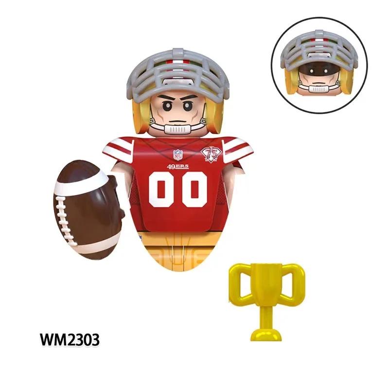 Usa Rugby Sport Player Set Buliding Blocks Chicago Bears Philadelphia Eagles England Patriots Mini Action Figure Bricks Toys