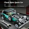 Retro Klasyczny Samochód Klocki Budowlane, Kolekcjonerski Model Kit Zabytkowego Pojazdu