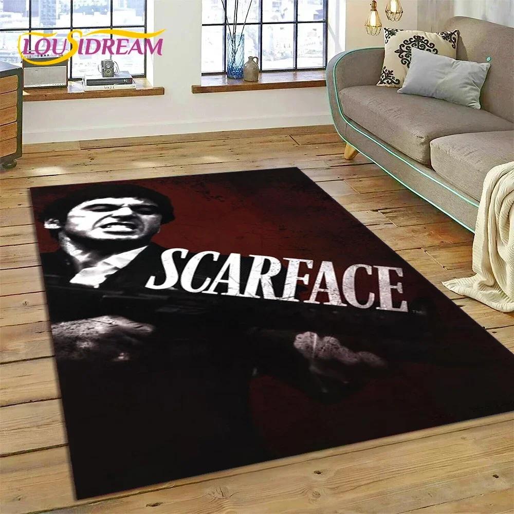 Scarface Tony 3D Printing Movie Carpet Rug for Bedroom Living Room Home Sofa Decoration,Children Game Large Decor Floor Mat Gift