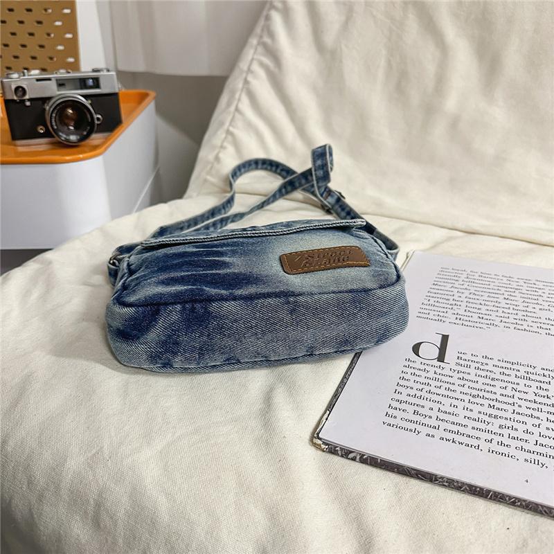 Denim Mobile Phone Bag Letter Shoulder Crossbody Bag