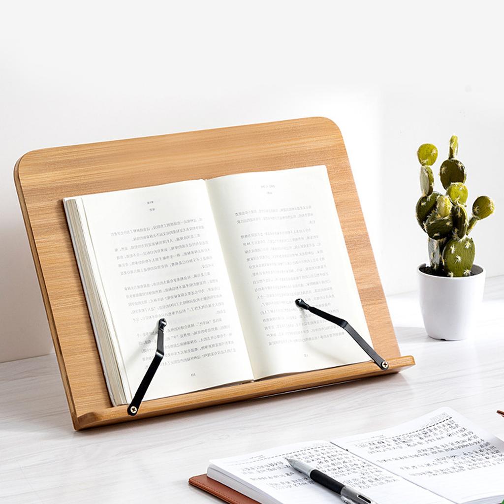 Bambus Buchständer Faltbarer Holz Kochbuchhalter mit 5 Winkelverstellungen für Tablet Lehrbuch Musik Dokument
