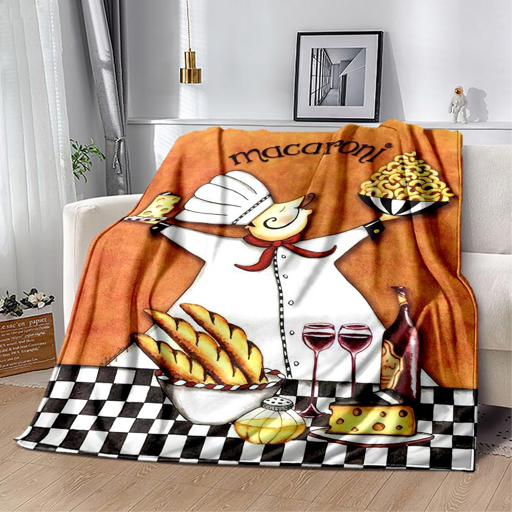 Chef Wine Blanket Ultra-Soft Suitable for Seaside Couch Chair Four Seasons Multipurpose Warmthful Decor Perfect Gift for Relatives and Friends