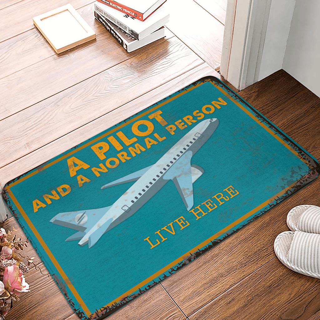 Aviation Airplane Departures Arrivals Floor Door Bath Kitchen Mat Anti-Slip Outdoor Doormat Garden Entrance Rug Carpet Footpad