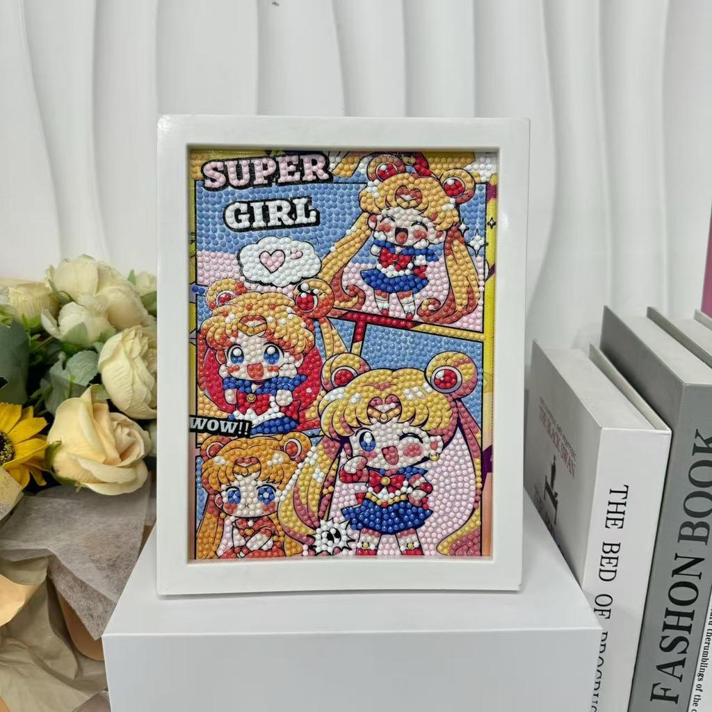 Children'S Diamond Painting Framed Handmade Diy Material Bag Sanrio Diamond Paste Painting Concentration Toy