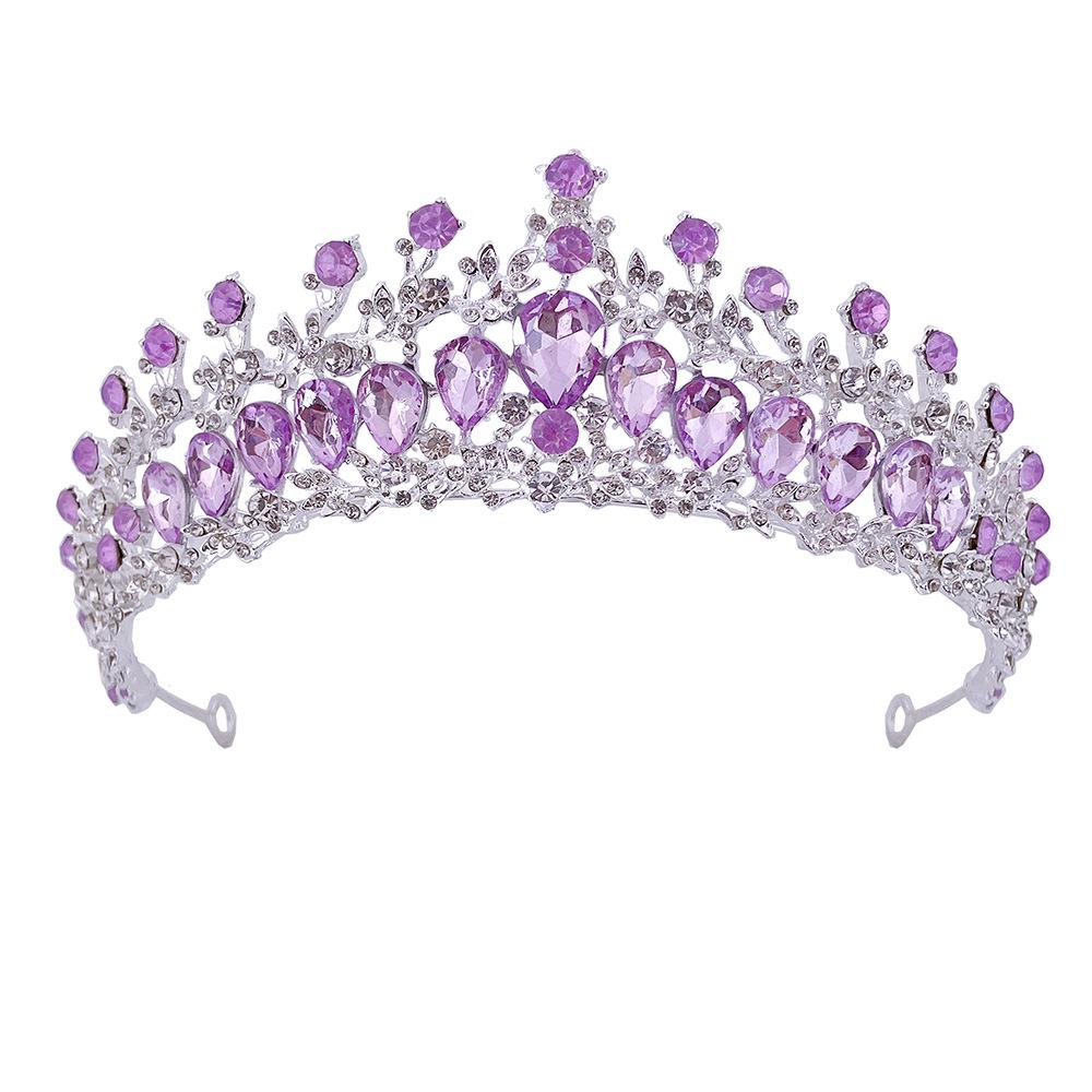 New Alloy Color Bridal Crown Wedding Dress Crown Tiara Holiday Crystal Crown