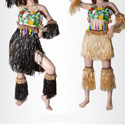 Hawaiianischer ausgefallener künstlicher Grasrock Set Zubehör Festliche Partyzubehör