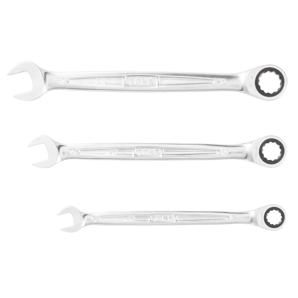 TONE Ratchet Combination Wrench Set RM300 (3-piece set)