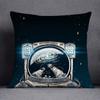 Astronaut Collection Pattern Decorative Pillowcase, Square Pillowcase, Home Office Decor
