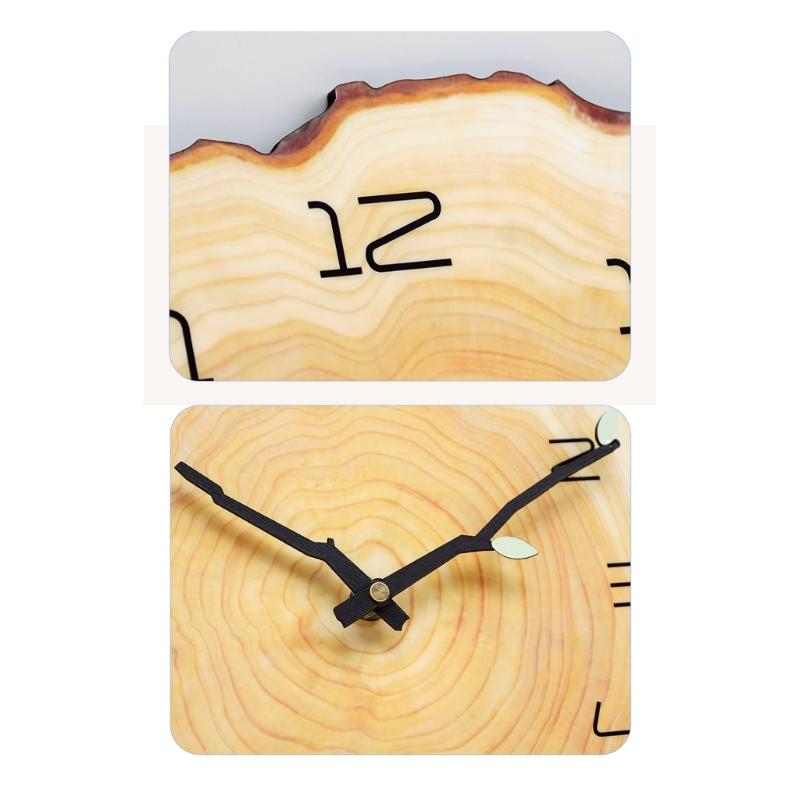 Rustikale Uhr für die Küche Dekorative Uhr Holz Wanduhren Batteriebetrieben Analog Jahresringe Wanduhr Kein Ticken