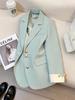 Korean-Style Pink Women's Suit Jacket: Spring/Autumn Fashion, Chic Business Attire