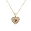 Wukalo Latest Stylish Fashionable Real Gold Tone Color Heart Shaped Pendant Pendant Necklace Temperament Jewelry Shiny Aaa Women Zircon Stone Wedding