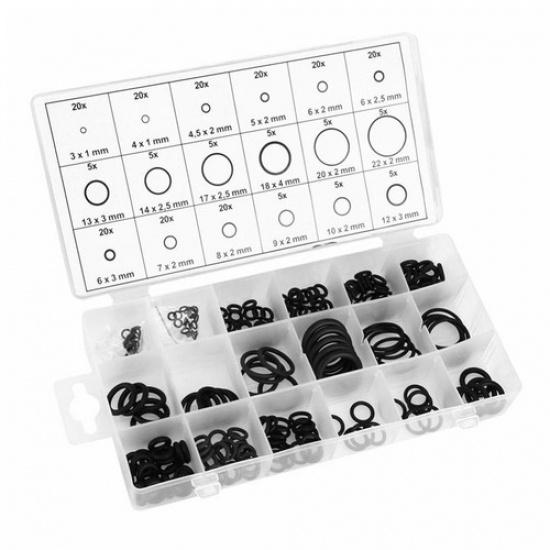 225pcs Auto Car Black Rubber O Ring O-Ring Washer Seals Gasket Assortment Kit
