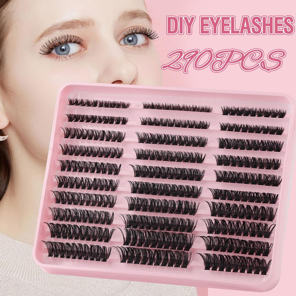 300 Clusters Of Thick Single-Cluster D-Song False Eyelashes Set 8-16Mm Curled Diy Segmented Eyelashes