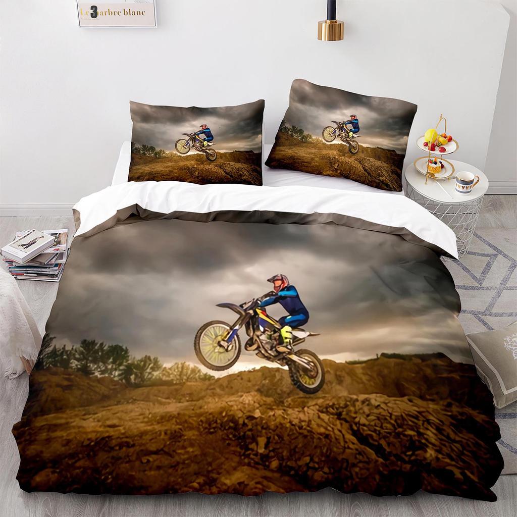 Digital Printing Three-Piece Off-Road Motorcycle Quilt Cover Size Quilt Cover 3D