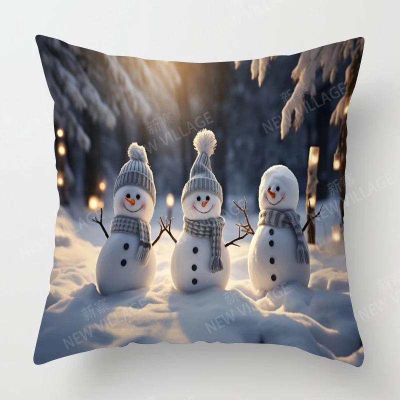 Dekoratives Kissen Wohnzimmer Deko Überwurf Kissenbezug 40*40 40X40Cm 60X60Cm 45X45Cm 50X50Cm Pflanze Winter Frohe Weihnachten