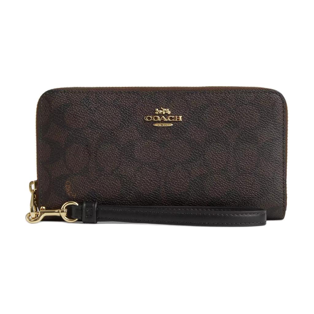 Coach 19 Brand Logo Zipper Wallet Women Wallet Walnut CW778-IMXAQ