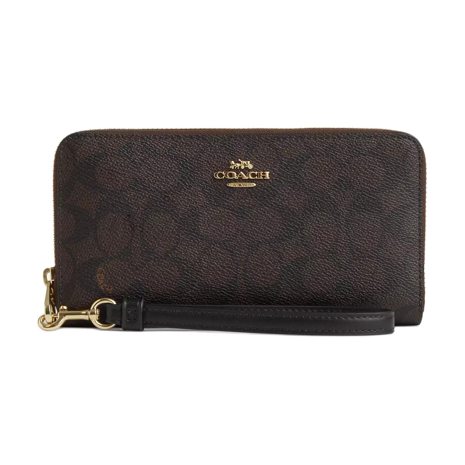 

Coach 19 Brand Logo Zipper Wallet Women wallet Walnut CW778-IMXAQ Walnut Wood