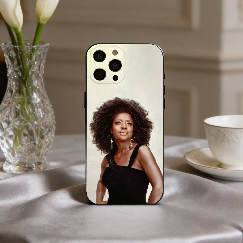Edgy V-Viola D-Davis Actress Phone Case For iPhone 17pro,16,15,14,13,12,11 Plus,Pro Max,XS,Soft Silicone Black Cover
