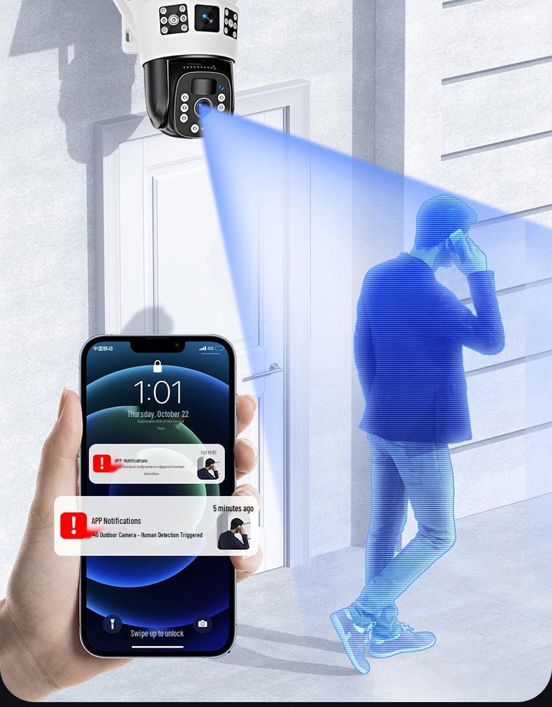 360° HD Solar-Powered Outdoor Camera with Night Vision and Remote Mobile Monitoring