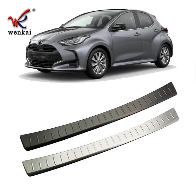 For Toyota Yaris   Stainless Steel outer Rear Bumper Protector Sill Trunk Rear guard plate Cover Trim accessories